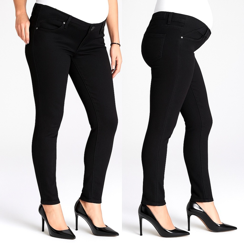 PAIGE Verdugo Ultra Skinny Distressed Denim Maternity Jean Black‎ Shadow Size 29
